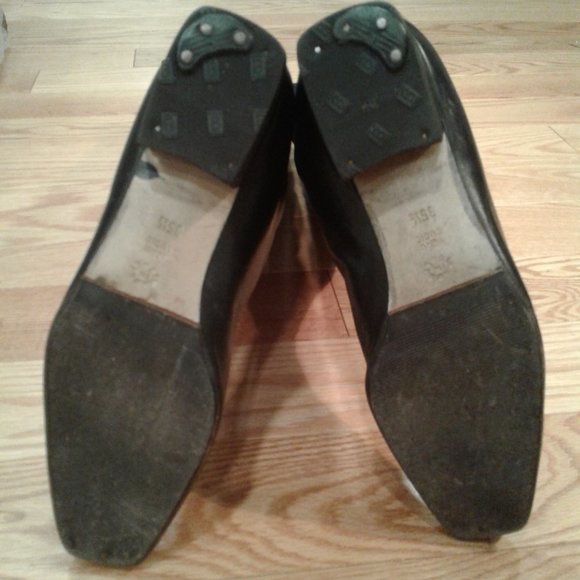 HIGH KNEE SHOES OVER THE KNEE BOOTS BLACK LAMB SKIN LEATHER size 5 5,5 - Picture 4 of 4